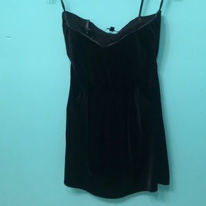 Black Crushed Velvet Strapless Minidress